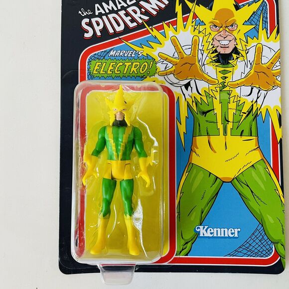 Kenner Marvel Legends ELECTRO 3.75" Retro Action Figure Spider-Man Hasbro NEW - Picture 2 of 4